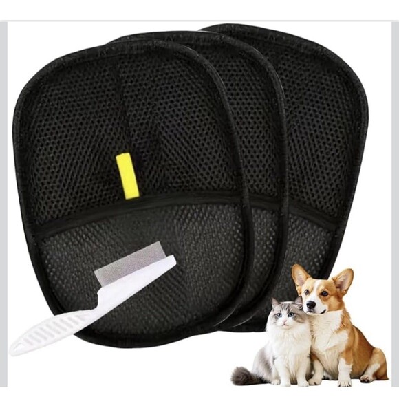 Unbranded Other - 3 Pc Pet Hair Removal With Comb Reusable Electrostatic, Dog Cat Fur Remover 